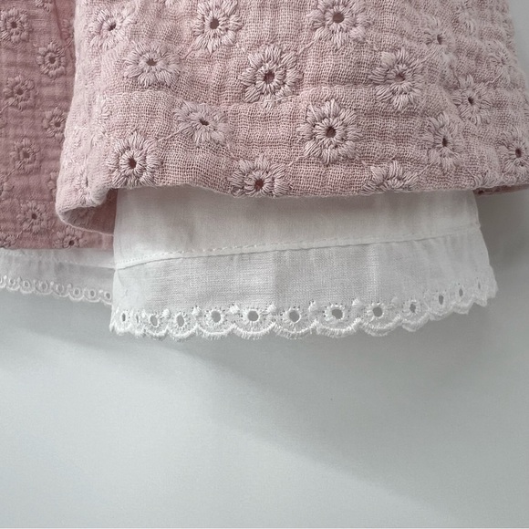 COCO AU LAIT British Embroidery Tie Collar Short Puff Sleeve Dress 2Y - Picture 6 of 7